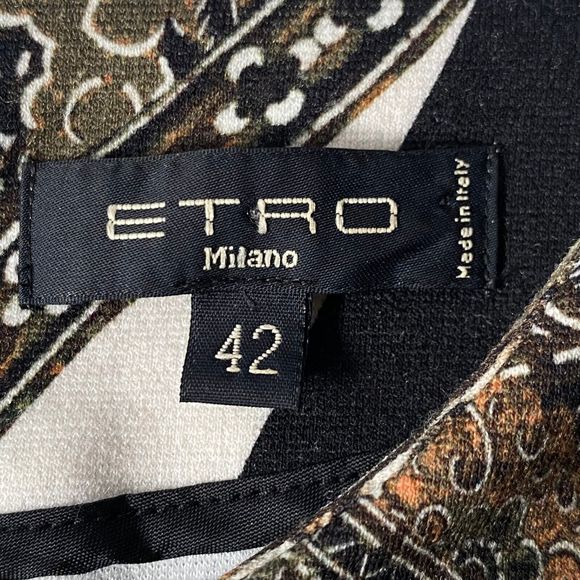 Etro Milano Paisley Peplum Top Womens Size 42 Multicolor Viscose Wool - Picture 7 of 16